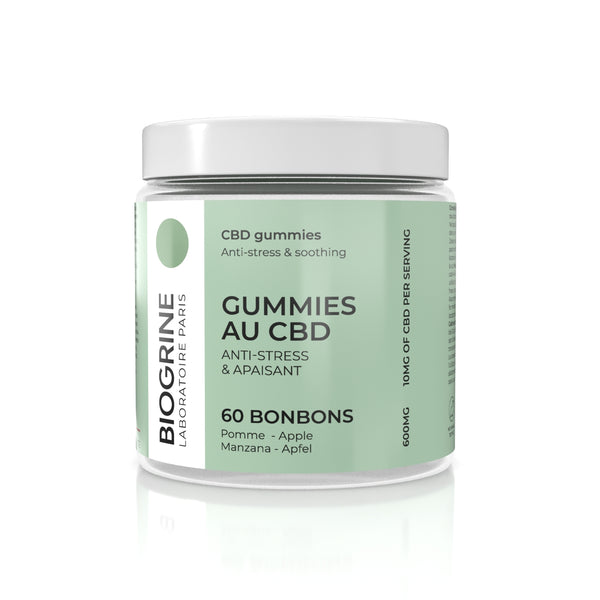 Apfel-CBD-Gummis – Antistress &amp; beruhigend | 600 mg CBD 60 vegane Gummibärchen