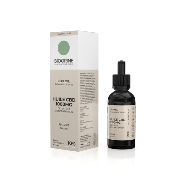 CBD-Öl 1000 mg PREMIUM Vollspektrum 10 % | Entspannung und Konzentration | BIO-Öl | Natürliches Aroma 10 ml Vegan