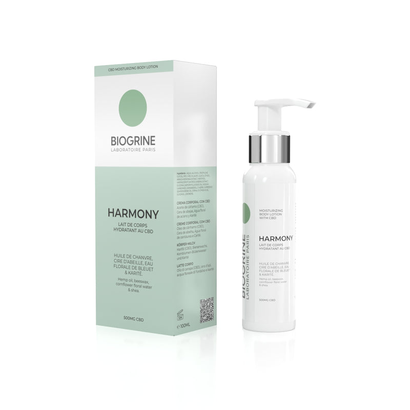 „HARMONY“ – CBD feuchtigkeitsspendende Körpermilch | 500 mg CBD 100 ml