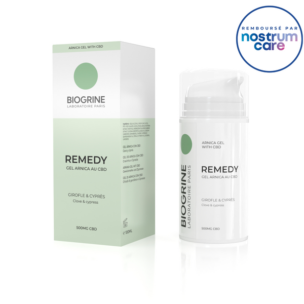 „REMEDY“ Arnika-Gel mit CBD | Nelke &amp; Zypresse | 500 mg CBD-100 ml